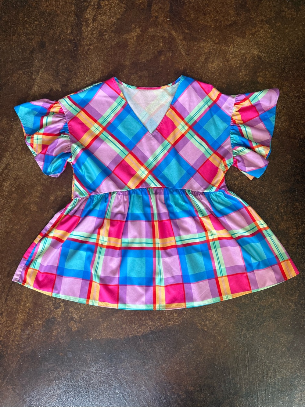 Colorful plaid blouse